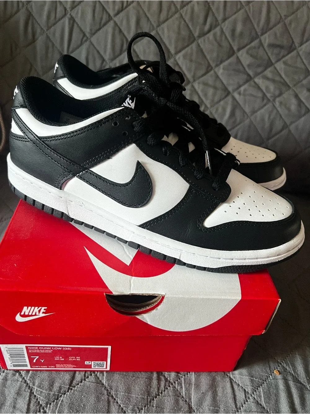 Nike Black and White Dunk Low Sneakers
